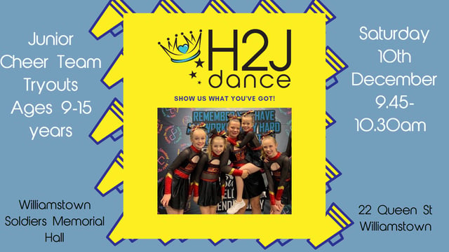 H2J Junior Cheer Team Tryouts Ages 9-15 - H2J Dance