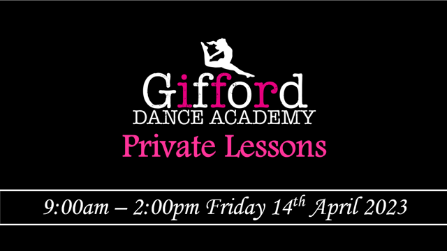 Private Lessons - Friday 14th April 2023 - Stotfold parish church hall - Gifford Dance Academy