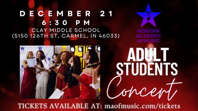 ADULT STUDENTS Concert (Kids Tickets) - Modern Academy of Music