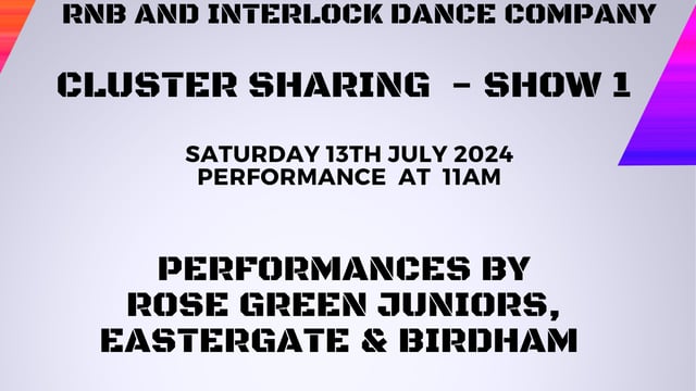RnB and Interlock Dance Company - CLUSTER SHOW ONE - Interlock dance company
