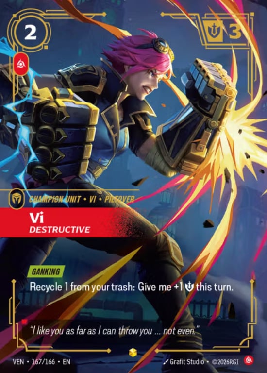 Vi, Destructive, Riftbound card VEN-167
