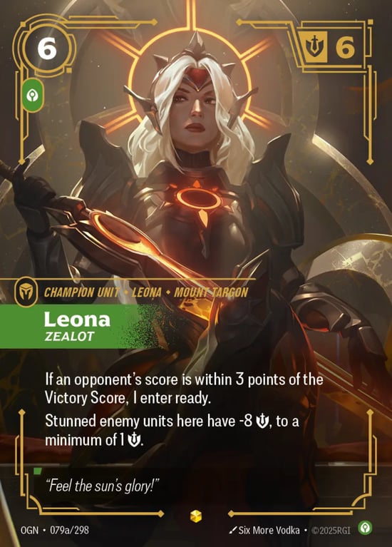 Leona, Zealot, Riftbound card OGN-079a