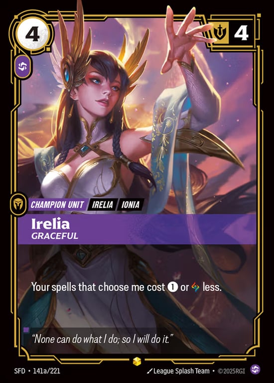 Irelia, Graceful, Riftbound card SFD-141a