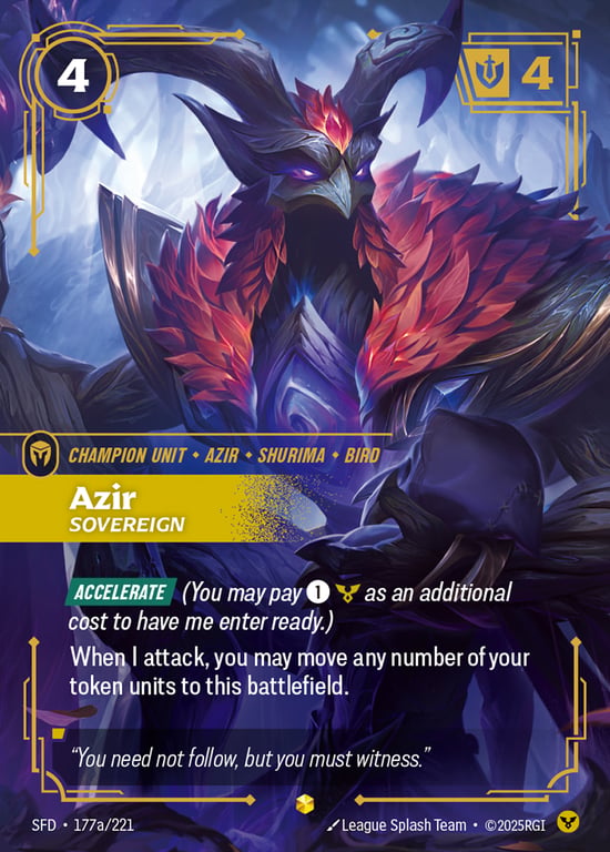 Azir, Sovereign, Riftbound card SFD-177a
