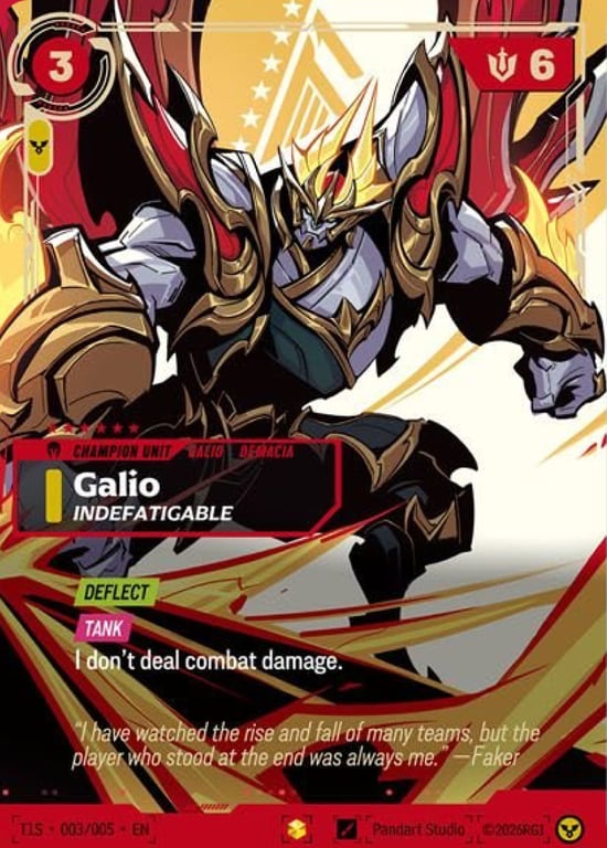 Galio, Indefatigable, Riftbound card T1S-003