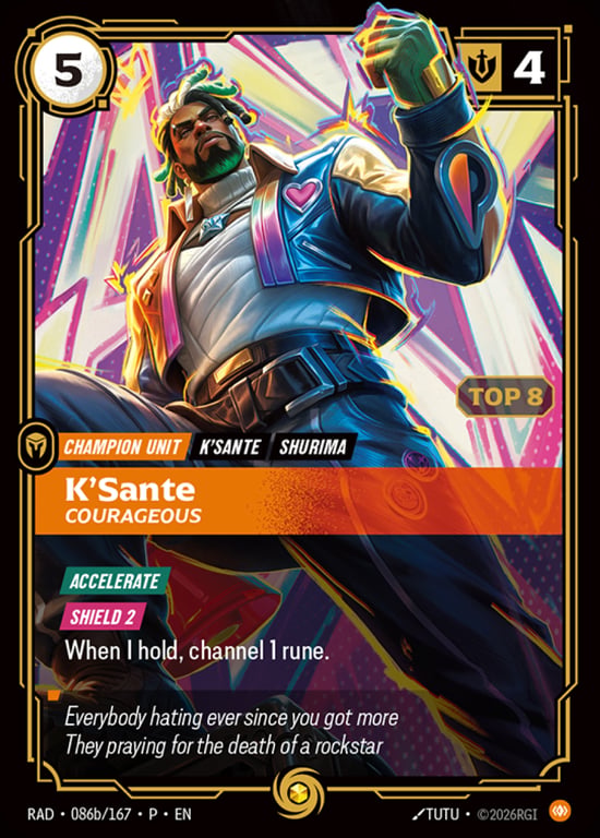 K'Sante, Couragious, Riftbound card RAD-086b-p