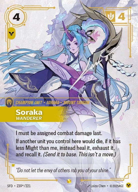 Soraka, Wanderer, Riftbound card SFD-239*