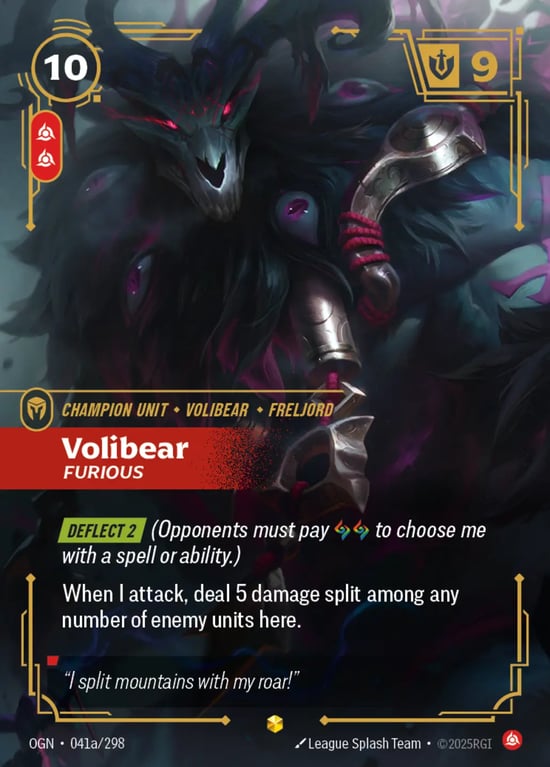 Volibear, Furious, Riftbound card OGN-041a