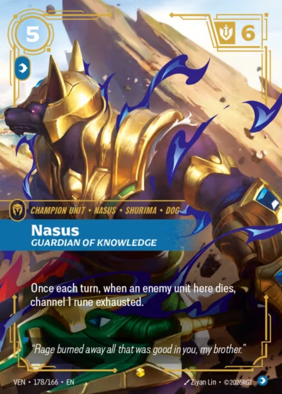 Nasus, Guardian of Knowledge, Riftbound card VEN-178