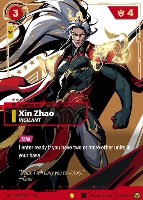 Xin Zhao, Vigilant, Riftbound card T1S-002