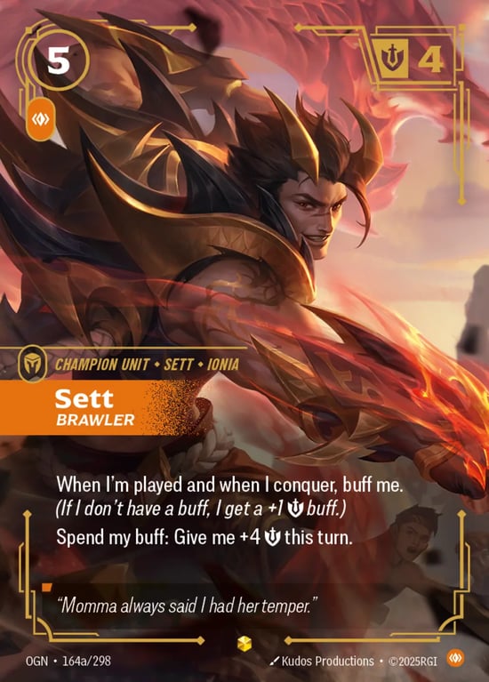 Sett, Brawler, Riftbound card OGN-164a