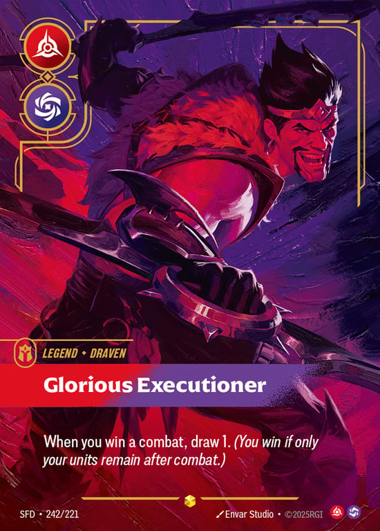 Draven, Glorious Executioner, Riftbound card SFD-242