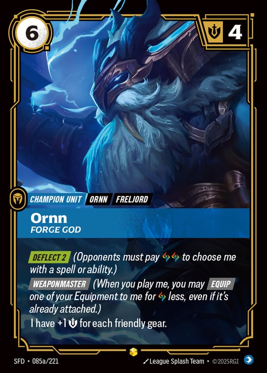 Ornn, Forge God, Riftbound card SFD-085a