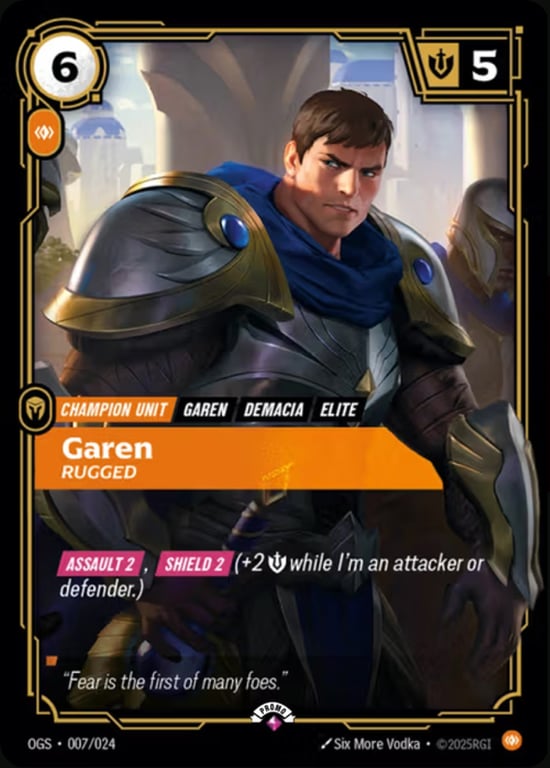 Garen, Rugged, Riftbound card OGS-007-p