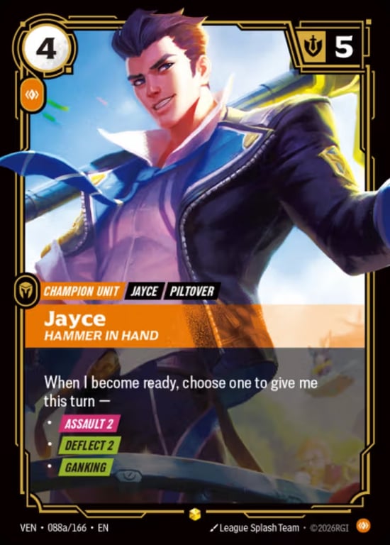 Jayce, Hammer in Hand, Riftbound card VEN-088a