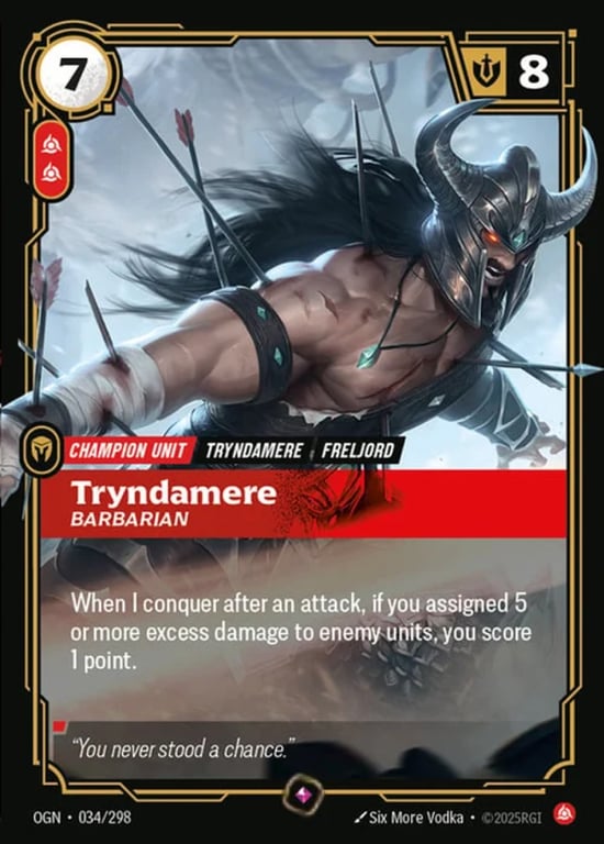 Tryndamere, Barbarian, Riftbound card OGN-034-p