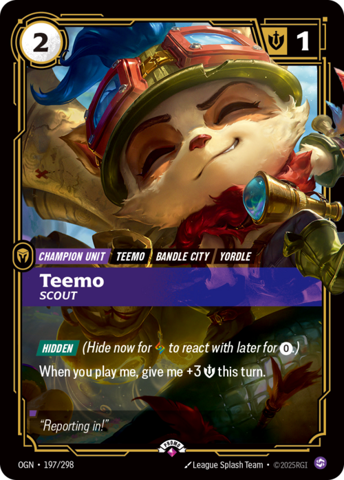 Teemo, Scout, Riftbound card OGN-197p