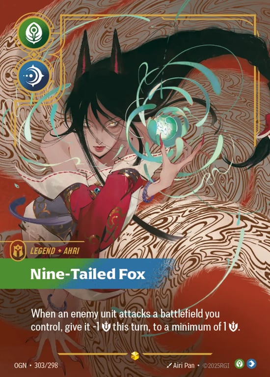 Ahri, Nine-Tailed Fox, Riftbound card OGN-303