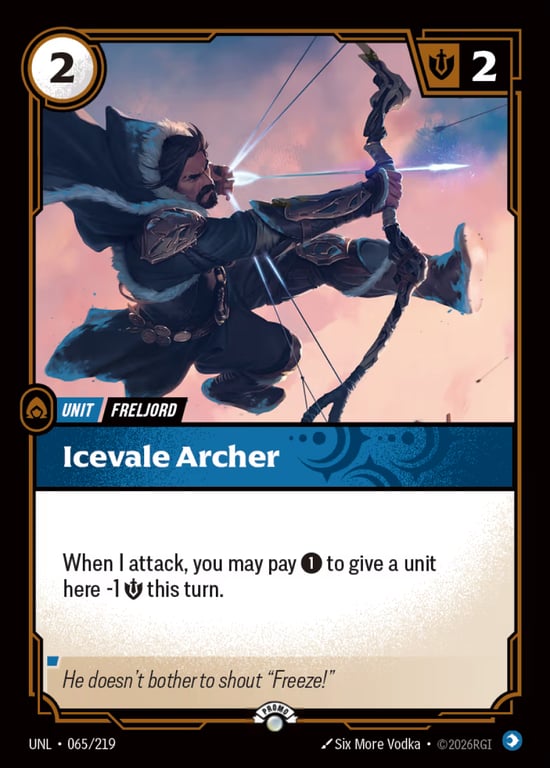Icevale Archer, Riftbound card UNL-065-p
