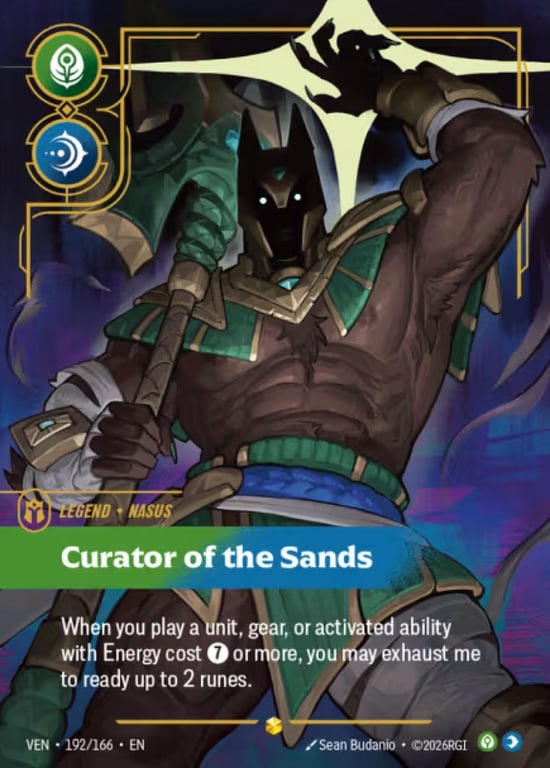 Nasus, Curator of the Sands, Riftbound card VEN-192