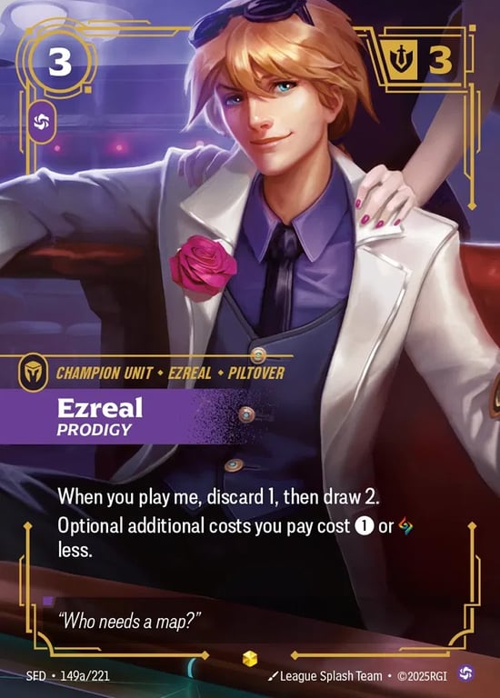 Ezreal, Prodigy, Riftbound card SFD-149a