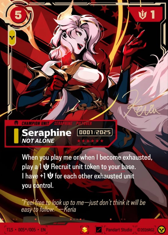 Seraphine, Not Alone, Riftbound card T1S-005*