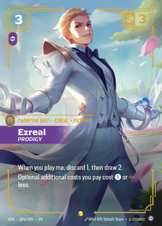 Ezreal, Prodigy, Riftbound card VEN-SP5