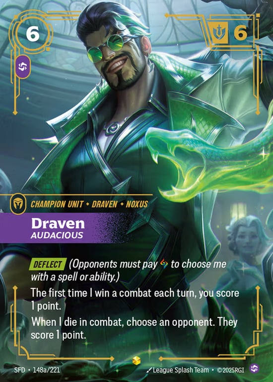 Draven, Audacious, Riftbound card SFD-148a