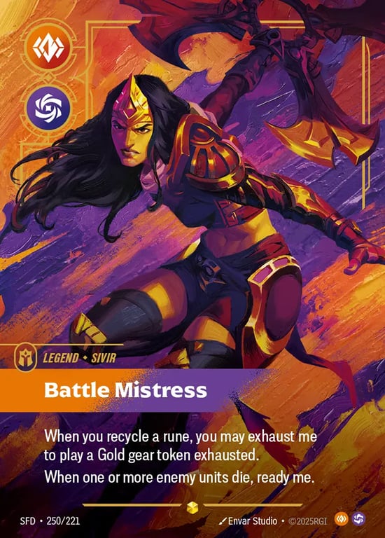 Sivir, Battle Mistress, Riftbound card SFD-250