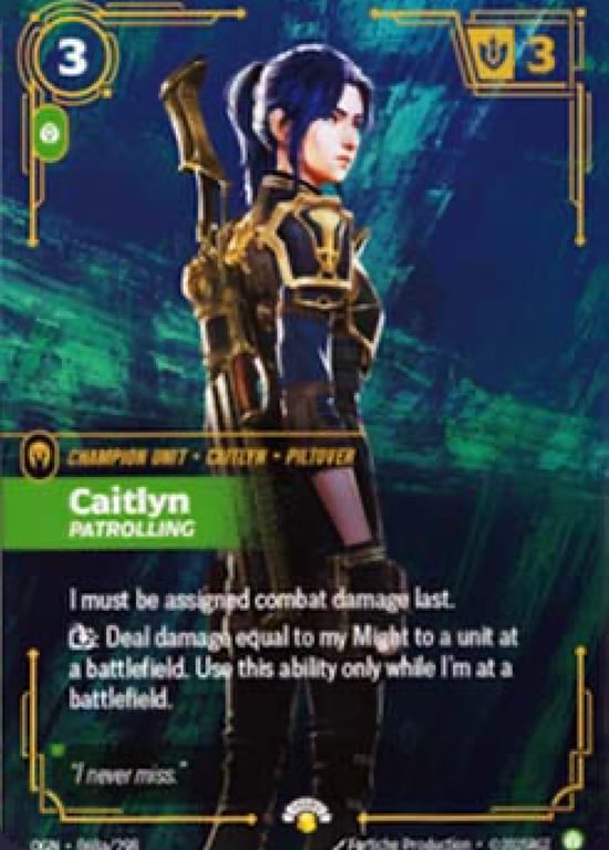Caitlyn, Patrolling, Riftbound card OGN-068a