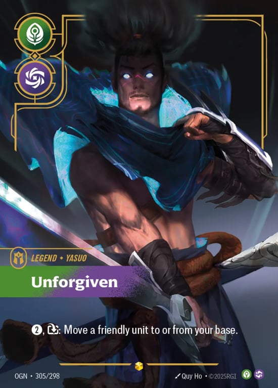Yasuo, Unforgiven, Riftbound card OGN-305
