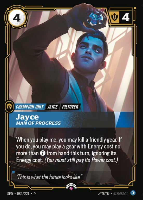Jayce, Man of Progress, Riftbound card SFD-084-P
