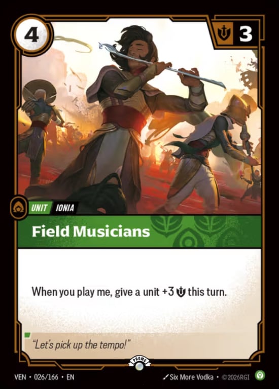 Field Musicians, Riftbound card VEN-026-P