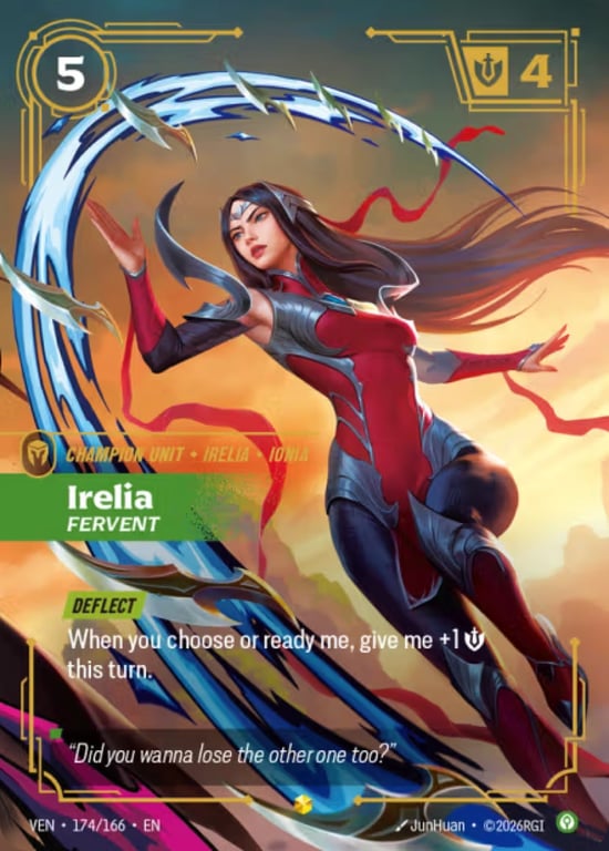 Irelia, Fervent, Riftbound card VEN-174