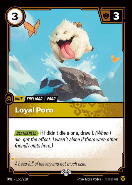 Loyal Poro, Riftbound card UNL-156-p