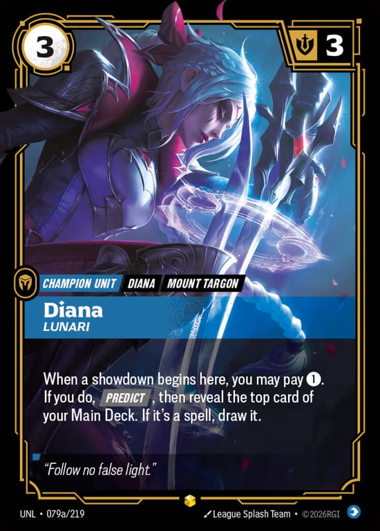 Diana, Lunari, Riftbound card UNL-079a