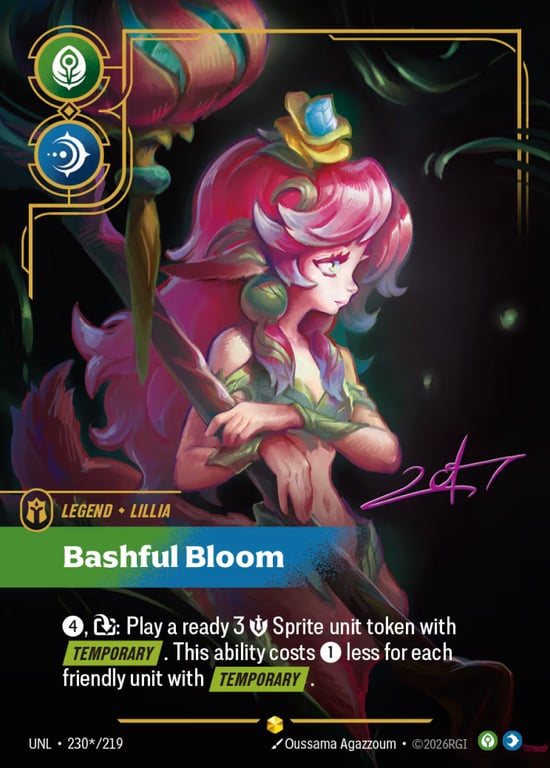 Lillia, Bashful Bloom, Riftbound card UNL-230*