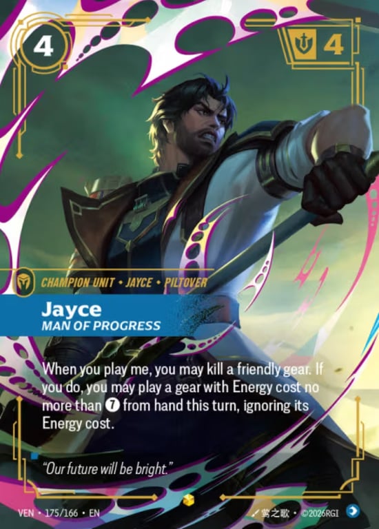 Jayce, Man of Progress, Riftbound card VEN-175