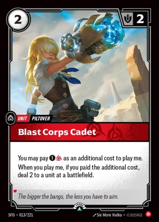 Blast Corps Cadet, Riftbound card SFD-013-p