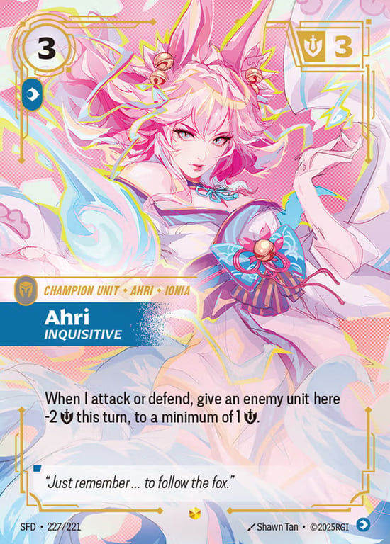 Ahri, Inquisitive, Riftbound card SFD-227