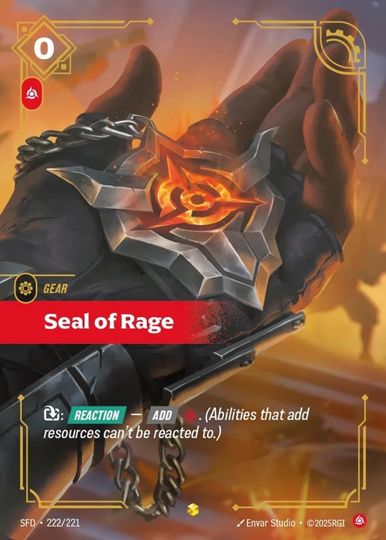Seal of Rage, Riftbound card SFD-222