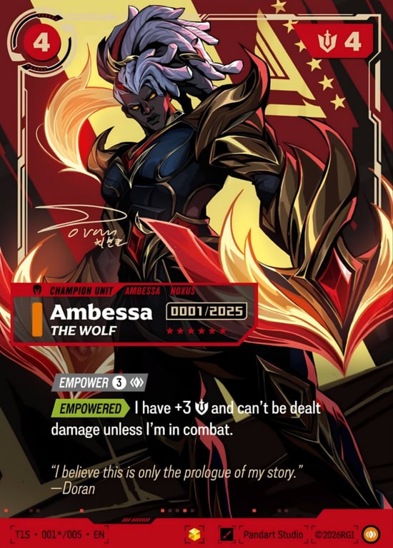 Ambessa, The Wolf, Riftbound card T1S-001*