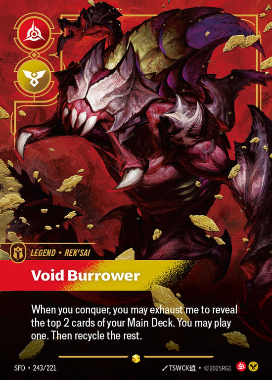 Rek'Sai, Void Burrower, Riftbound card SFD-243