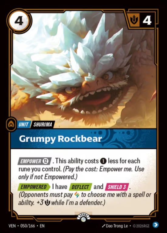 Grumpy Rockbear, Riftbound card VEN-050-P