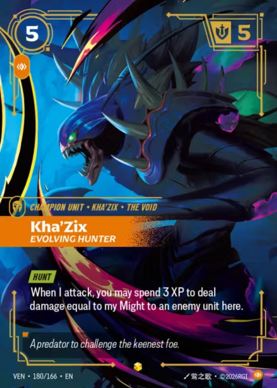Kha'Zix, Evolving Hunter, Riftbound card VEN-180