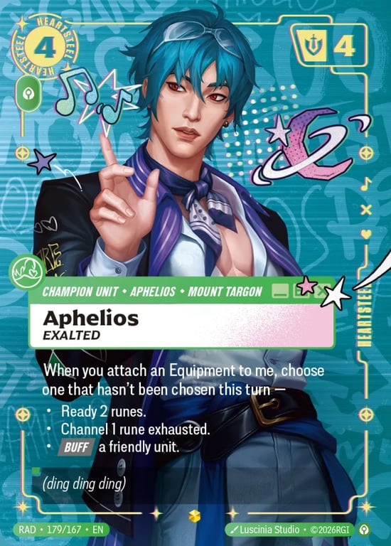 Aphelios, Exalted, Riftbound card RAD-179