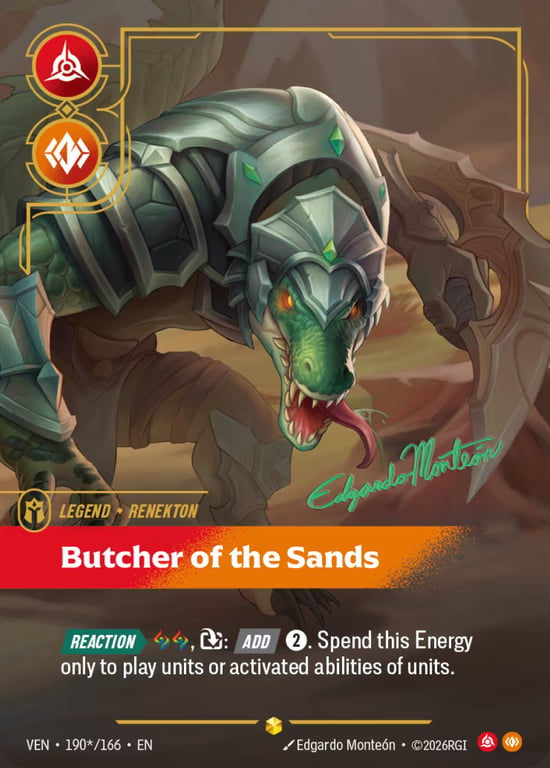 Renekton, Butcher of the Sands, Riftbound card VEN-190*