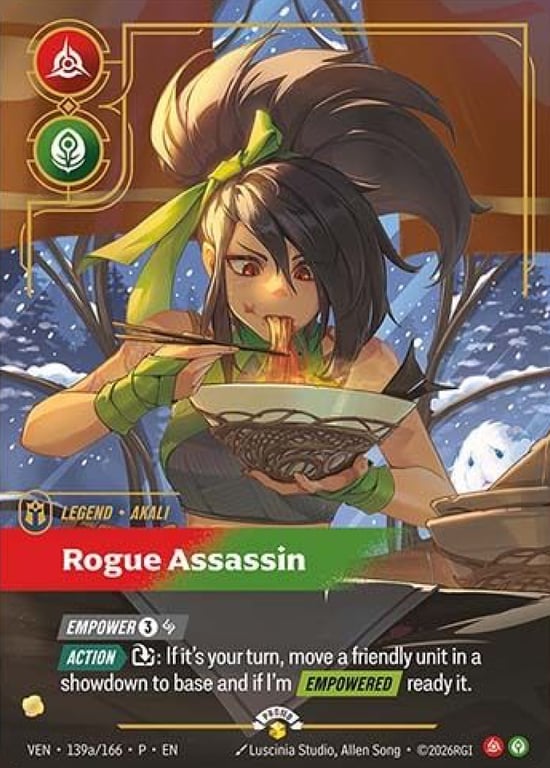 Akali, Rogue Assassin, Riftbound card VEN-139a-P