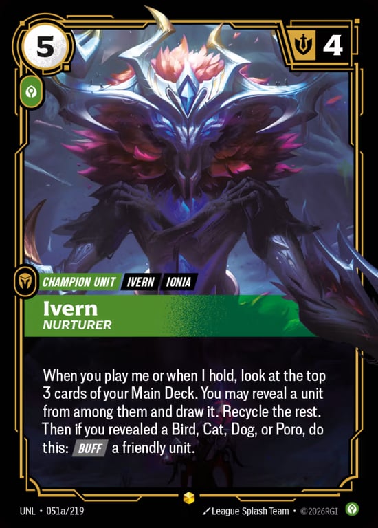 Ivern, Nurturer, Riftbound card UNL-051a