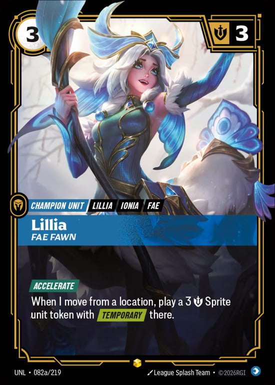 Lillia, Fae Fawn, Riftbound card UNL-082a
